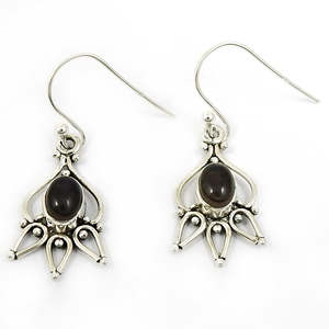 Joyería de mujer al por mayor hecha de bonitos pendientes de plata de ley 925 con piedras preciosas de cuarzo ahumado disponibles a un precio razonable - Product Image 1