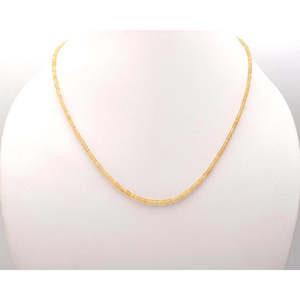 Collier fin en argent sterling 925 avec perles de saphir jaune facettées de 2,5 à 3,5 mm - Product Image 1