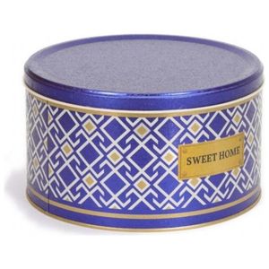 4.1L Tapa deslizante Diseño de patrón sin costuras Líneas geométricas Fondo azul Ø 215x120mm Recipiente redondo Latas de metal Fondo azul - Product Image 2