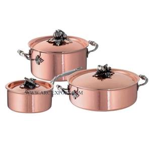 Artículos de cocina pulidos de cobre, sartén para cocinar, cazuela, plato para servir, calidad Premium, redondo, hecho a mano, servidor clásico, olla caliente - Product Image 2