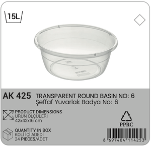 ถังพลาสติกใสอเนกประสงค์สำหรับใช้ในครัวอ่างพลาสติกใส15L เก็บผัก - Product Image 3