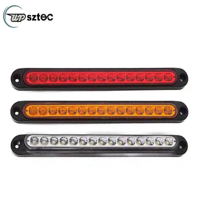 New 2pcs Car LED Brake Lights 15LED Ultra-thin Trailer Tail Warning Light High Mount Rear Brake Light Waterproof 12V-24V