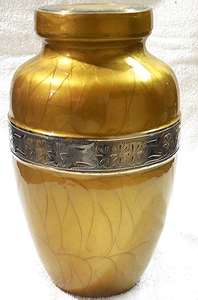 Urne funéraire en métal artisanale pour adultes, urne funéraire décorative artisanale pour cendres humaines, souvenir pour les services funéraires - Product Image 2