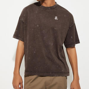 เสื้อยืดผู้ชายสไตล์วินเทจ ผ้าคอตตอน 100% คุณภาพสูง ซักกรด ทรงโอเวอร์ไซส์ สไตล์ดิสเทรส ขายส่ง - Product Image 3