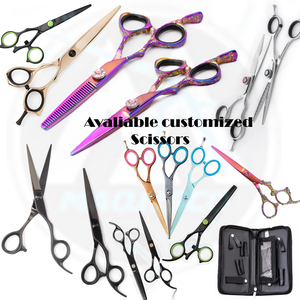 Juego de tijeras de corte y adelgazamiento de peluquería de alta calidad personalizadas 5,5" - Product Image 1
