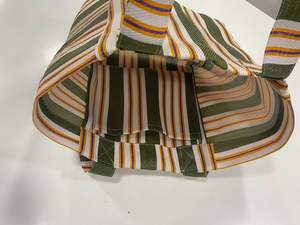 Eco-Friendly Reusable <b>Nylon</b> Beach <b>Bags</b> with <b>Zipper</b> Closure Recycled Bottle Pocket and Striped Design Made in India - Product Image 5