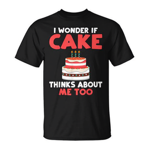 Je me demande si le gâteau se souvient de moi aussi - T-shirt avec motif de gâteau et de pâtisserie - Product Image 2