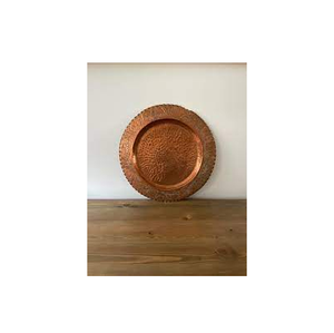 Assiette de service en cuivre écologique pour mariage, plateau rond classique poli et assiette à dîner par Saniya Handicraft - Product Image 3