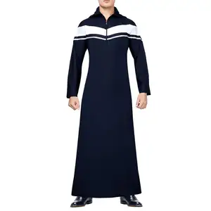 Hot Selling Islamic Men's Abaya Long Sleeve Thobe Arab Jubbah Turkish Daffah For Muslim Dress Wear Clothing Moroccan thobes