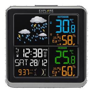 Estación Meteorológica Doméstica Explore Scientific WSH4008C Negra y Plateada con Termómetro - Product Image 1