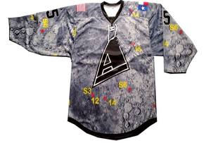 Logo personnalisé matériel sergé brodé maillot de hockey sur glace tenue d'équipe ensemble d'uniformes sportifs - Product Image 2