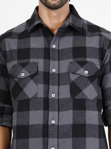 เสื้อเชิ้ตผ้าสักหลาดผ้าฝ้ายสำหรับผู้ชายสไตล์อเนกประสงค์สำหรับฤดูใบไม้ร่วงฤดูหนาว - Product Image 4