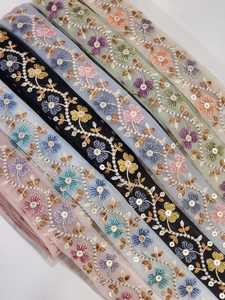 Vente en Gros de Tissus de Dentelle de Coton Style Français Tulle Sequin Tissu de Maille pour Robes de Mariage et Formelles de Femmes - Product Image 3