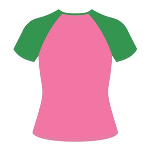 T-shirt à manches raglan rose Soror, sororité grecque, t-shirt rose et vert pour femmes, sororité universitaire, vêtements décontractés élégants - Product Image 6