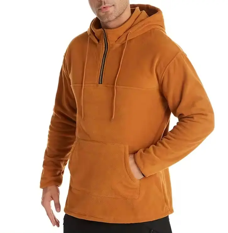 Viertel Reißverschluss Pullover Oberteil Sport Frontfach Herbst Outwear solide Polarfleece Pullover Hoodie Sweatshirts - Kaufen Oberteile Pullover