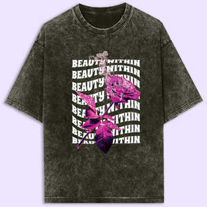 Camiseta de Alta Calidad, Prelavada con Ácido, Estilo Hip Hop, Corte Regular, Poliéster/Algodón Ecológico, Diseño Vintage Personalizado en la Parte Delantera - Product Image 1