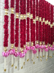 พวงมาลัยผ้าดอกไม้สำหรับงานแต่งงานงานแต่งงานเดือนรอมฎอนของตกแต่งงานปาร์ตี้ฮาลเมเนดี้พวงมาลางานแต่งงานพระพิฆเนศ - Product Image 4