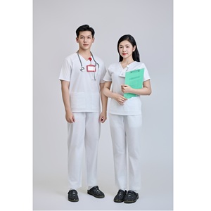 Ensemble de blouses médicales unisexe 52% coton 45% polyester 3% élasthanne Tissu WFX-CVC Détection des aiguilles FMF En stock pour les médecins - Product Image 6