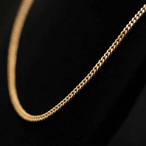Aurelio Signature Gold-Plated Flat Link <b>Chain</b> Trendy Unisex <b>Rope</b> <b>Chain</b> with Diamond Accents - Product Image 2