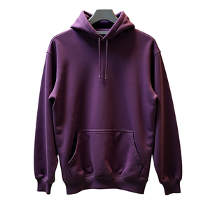 Sudadera con Capucha Morada Unisex con Estampado de Hojas y Corazones, Corte Regular, Informal, para Otoño, Material de Felpa, Diseño con Bolsillos - Product Image 5