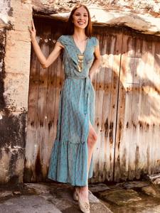 Vestido maxi de seda de estilo Boho Ibiza de calidad de tendencia - Product Image 5