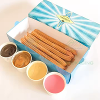Boîte d'emballage de fast-food écologique OEM pour gâteau churros pour biscuits macarons crêpes pour boulangerie cadeau restauration déjeuner en relief
