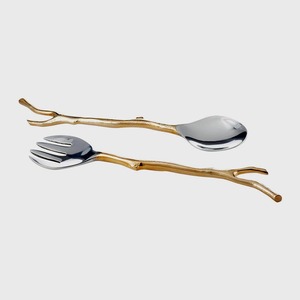 Stainless Steel End Design Handmade Handle Cutlery Set Royal Stainless Steel Salad Server <b>Mirror</b> Polished - Product Image 3