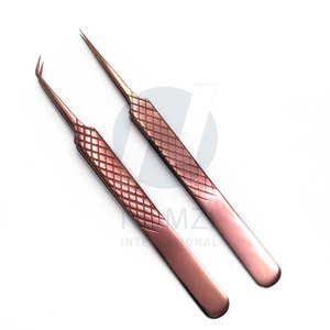 คีมหนีบขนตาสแตนเลสสีโรสโกลด์สำหรับต่อขนตา90องศาปรับแต่งได้ - Product Image 2