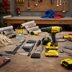 Kit perceuse à percussion sans fil Stanley avec 2 batteries, chargeur, étui, 100 embouts et accessoires - Product Image 3