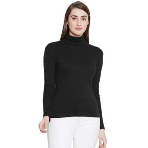 Camisa de algodón de diseñador para mujer Cuello alto Manga completa Moda de lujo Cuello alto Tallas grandes Cálido para el invierno - Product Image 1