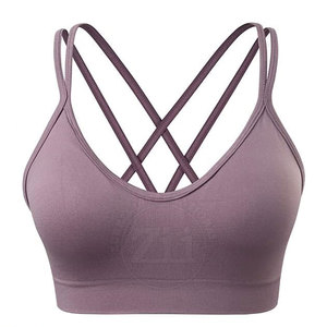 Nouveau design soutien-gorge de yoga et de fitness respirant à maintien élevé pour femme avec logo frontal en Spandex/Nylon personnalisable - Product Image 1
