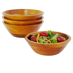 Acacia Wood Serving Bowl Set of 4 <b>Food</b> Grade Custom Design Round Wooden Bowl Manufacturer <b>for</b> Hotels and Restaurant Supply Bowls - Product Image 2