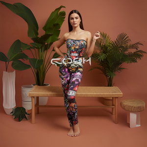 ชุดบอดี้สูทคอร์เซ็ทแบบไร้สายพิมพ์ลายสัก สไตล์สตรีทแวร์ สำหรับงานปาร์ตี้  สามารถสั่งตัดได้ - Product Image 6