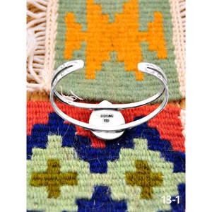 Southwest Handmade White Buffalo & Sterling <b>Silver</b> Fashion <b>Cuff</b> <b>Bracelet</b> - Product Image 4