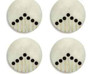 จานรองแก้วหินหินอ่อนธรรมชาติสุดหรูแผ่นรองจานและแผ่นรองจานทำจากทองเหลืองพร้อมจุดเรซินสำหรับบ้านห้องครัวร้านอาหาร - Product Image 3