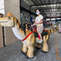 Dinosaure animatronique réaliste électrique à monnayeur, type scooter, étanche, pour usage intérieur/extérieur, idéal pour centres commerciaux