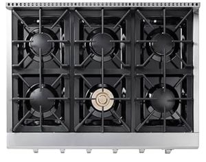 Cuisinière à gaz professionnelle neuve de marque originale avec 6 brûleurs scellés, 36 pouces, en acier inoxydable H-RT399618 - Product Image 1