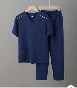 ชุดพยาบาลแขนสั้นสำหรับทุกเพศเครื่องแบบโรงพยาบาลชุดผ้ายืดสีใหม่ - Product Image 2