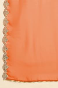 Conjunto Salwar de Organza con Bordado y Mezcla de Seda para Mujer, con Dupatta (G263-Naranja), Ropa Étnica India/Pakistaní para Bodas - Product Image 6