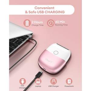 Rasoir électrique pour hommes, mini rasoir rotatif sans fil avec 2 lames, tondeuse à barbe à double lame pour le rasage du visage - Product Image 2