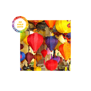 Linterna Plegable de Bambú Hecha a Mano, Arte Popular Pintado, Decoración Ecológica de Seda Vietnamita para Jardín, Interiores, Fiestas, Bodas y Eventos - Product Image 1