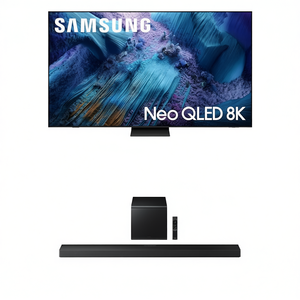 Téléviseur intelligent Mini LED 8K de 65 pouces avec processeur IA, barre de son, caisson de basses, série QLED - Product Image 1