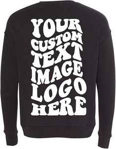 Sudaderas de entrenamiento de rizo francés en blanco con logotipo personalizado, sudaderas de cuello redondo de algodón para hombre, sudadera informal - Product Image 3