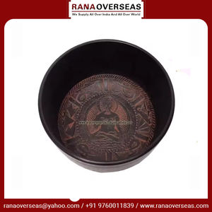 Bol sonore chantant en aluminium en deux couleurs pour Yoga Chakra Healing Soulagement du stress et méditation Thème bouddhiste Fabriqué en Inde - Product Image 4