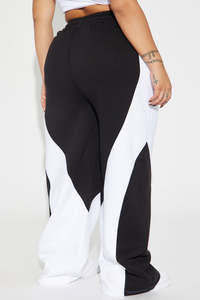Wholesale Women Winter Fleece Flare Jogger Pants Breathable Soft Baggy <b>Wide</b> Straight <b>Leg</b> <b>Cargo</b> Sweatpants Custom Logo Bottoms - Product Image 2