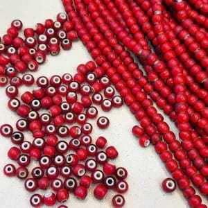 Cuentas de Vidrio Naranja en Forma de Corazón Hechas a Mano y Personalizadas en Tamaño de 6 mm para Diseñadores de Joyas y Tiendas de Cuentas para su Reventa - Product Image 2