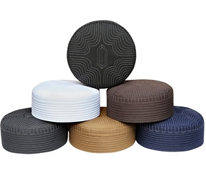 Sombreros Kufi de poliéster hechos a mano de la mejor calidad de Salama, gorra musulmana tradicional de alto diseño, Tops para hombres, opciones OEM para invierno y primavera - Product Image 4