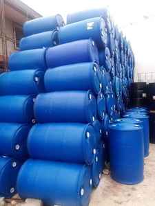 Fût cylindrique en plastique HDPE bleu de 200 L (55 gallons) à double couvercle, recyclable, pour le stockage de produits chimiques et d'eau - Product Image 4