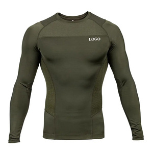 T-shirt de sport à manches longues pour homme, coupe ajustée, noir, séchage rapide, idéal pour la gym, la course et l'entraînement, personnalisable, vente en gros - Product Image 3