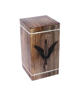 Urnas de cremación de madera de haya para cenizas humanas Urna de entierro de madera grande para adultos para espada de ala de Ángel de columbario-250 pulgadas cúbicas - Product Image 2